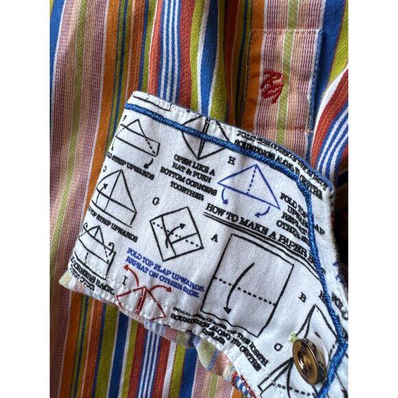 Robert Graham Bright Multi Colored Vertical Striped XL Button Down Dress Shirt - Picture 3 of 9